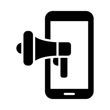 Kişisel ve Ticari Kullanım İçin Mobil Pazarlama Vektörü Glyph Simgesi