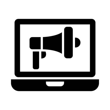 Kişisel ve Ticari Kullanım İçin Dijital Pazarlama Vektörü Glyph Simgesi