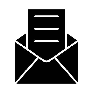 Kişisel ve Ticari Kullanım İçin E- posta Vektörü Glyph Simgesi