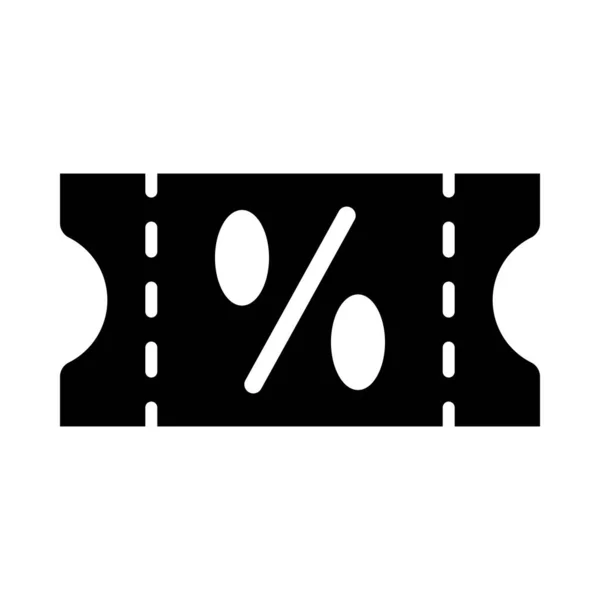 Coupon Vector Glyph Icon Für Den Persönlichen Und Kommerziellen Gebrauch — Stockvektor