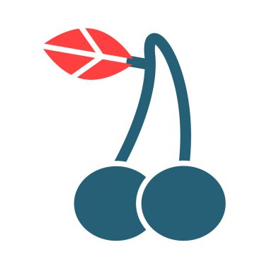 Kirazlar Kişisel ve Ticari Kullanım İçin İki Renk Simgesi