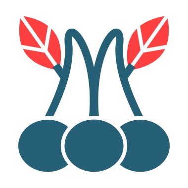 Kişisel ve ticari kullanım için Bing kiraz sembolü iki renk simgesi