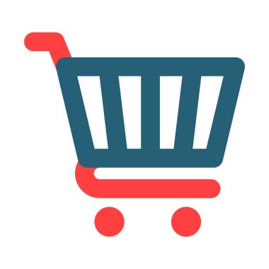 Kişisel ve ticari kullanım için alışveriş arabası sembolü iki renk simgesi