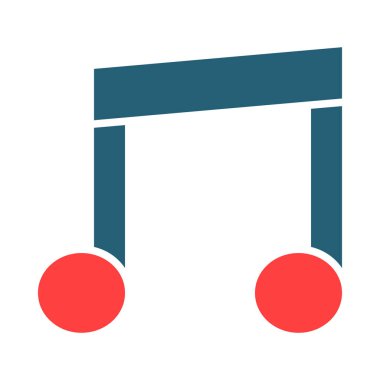 Kişisel ve ticari kullanım için Müzik Notu Sembolü İki Renk Simgesi