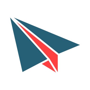 Kişisel ve ticari kullanım için Kağıt Uçak Kabartma İki Renk Simgesi