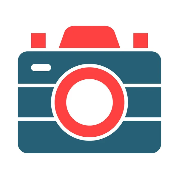 Camera Glyph Two Color Icon Personal Commercial Use — Stock Vector