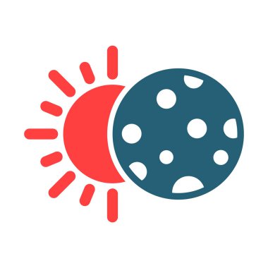 Kişisel ve ticari kullanım için Güneş Tutulması Sembolü İki Renk Simgesi