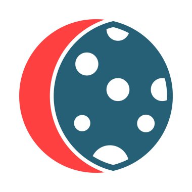 Kişisel ve Ticari Kullanım İçin Ay tutulması Sembolü İki Renk Simgesi