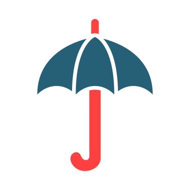 Kişisel ve Ticari Kullanım İçin Şemsiye Sembolü İki Renk Simgesi