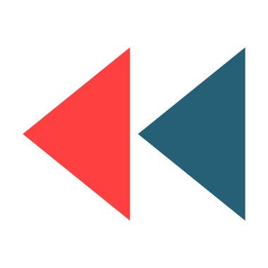 Kişisel ve Ticari Kullanım İçin Geriye Doğru 2 Renk Simgesi