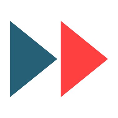 Kişisel ve ticari kullanım için hızlı ileri iki renk simgesi simgesi