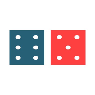 Kişisel ve ticari kullanım için Zar Kabartması İki Renk Simgesi