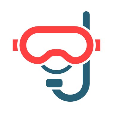 Kişisel ve Ticari Kullanım İçin Şnorkel Kabartma İki Renk Simgesi