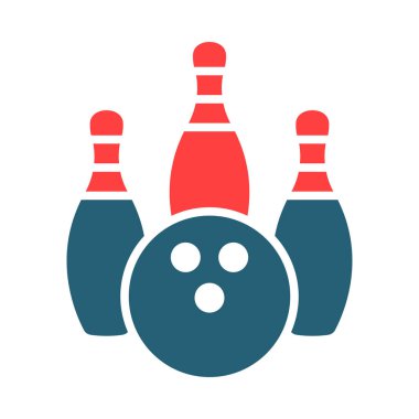 Kişisel ve ticari kullanım için bovling sembolü iki renk simgesi