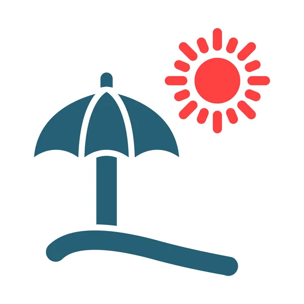 Summer Glyph Two Color Icon Personal Commercial Use — Stockový vektor