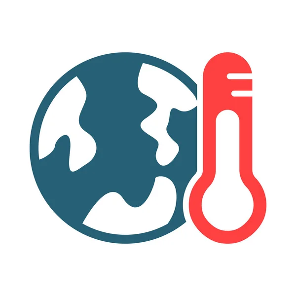 Global Warming Glyph Two Color Icon För Personligt Och Kommersiellt — Stock vektor