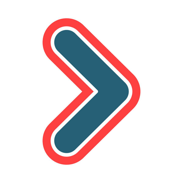 Right Chevron Glyph Two Color Icon For Personal And Commercial Use
