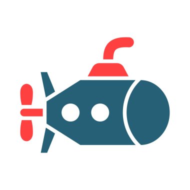 Oyuncak Denizaltı Sembolü Kişisel ve Ticari Kullanım İçin İki Renk Simgesi