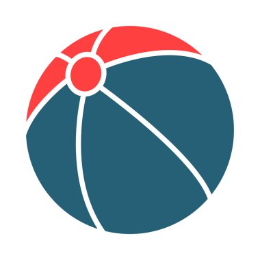 Plaj Balosu Sembolü Kişisel ve Ticari Kullanım İçin İki Renk Simgesi