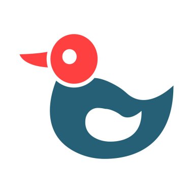 Oyuncak Ördek Kabartması Kişisel ve Ticari Kullanım İçin İki Renk Simgesi