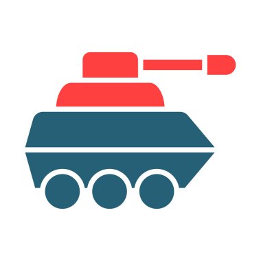 Oyuncak Tankı Sembolü Kişisel ve Ticari Kullanım İçin İki Renk Simgesi