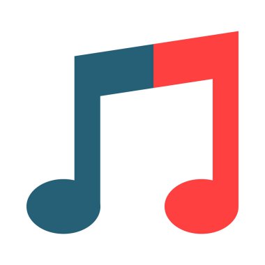 Kişisel ve ticari kullanım için müzik çalıcı kabartması iki renk simgesi