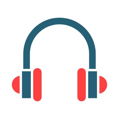 Kişisel ve ticari kullanım için kulaklık sembolü iki renk simgesi