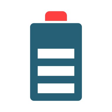 Kişisel ve ticari kullanım için pil sembolü iki renk simgesi