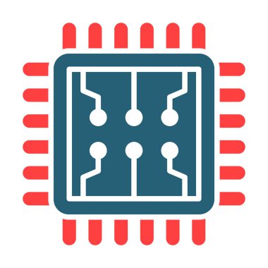 Kişisel ve ticari kullanım için İşlemci İki Renk Simgesi