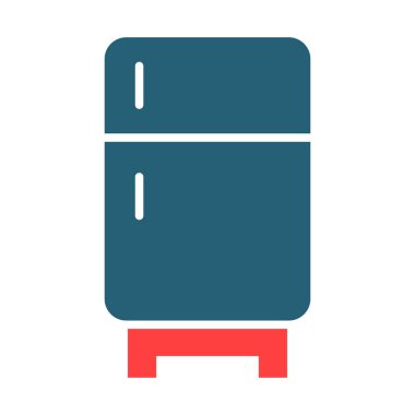 Kişisel ve ticari kullanım için buzdolabı sembolü iki renk simgesi