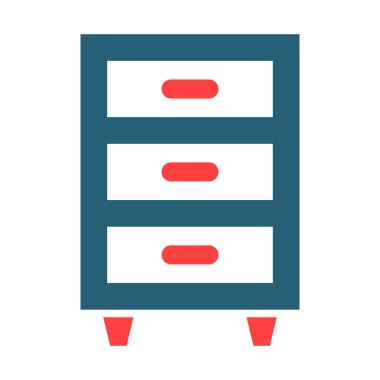 Kişisel ve Ticari Kullanım İçin Dosya Kabine Kabinesi İki Renk Simgesi