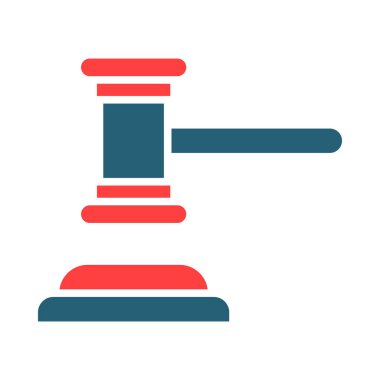 Kişisel ve Ticari Kullanım İçin Gavel Glyph İki Renk Simgesi