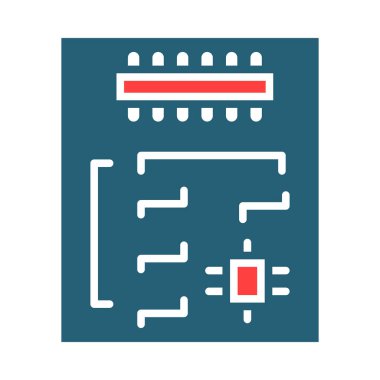 Kişisel ve ticari kullanım için ana kart sembolü iki renk simgesi