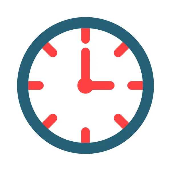 Clock Glyph Two Color Icon Personal Commercial Use — Vettoriale Stock