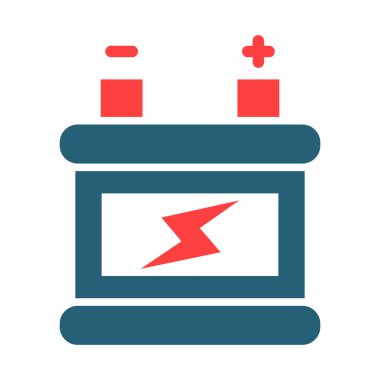 Kişisel ve ticari kullanım için pil sembolü iki renk simgesi