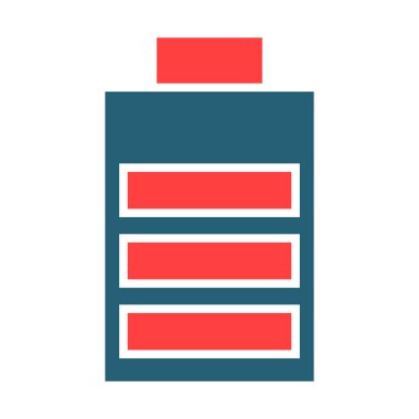 Kişisel ve ticari kullanım için pil sembolü iki renk simgesi