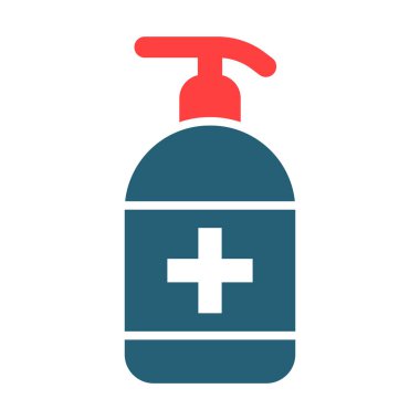 Kişisel ve ticari kullanım için dezenfektan sembolü iki renk simgesi