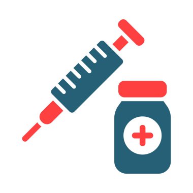 Kişisel ve ticari kullanım için aşı sembolü iki renk simgesi