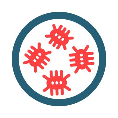 Kişisel ve ticari kullanım için Virüs Kabartma İki Renk Simgesi