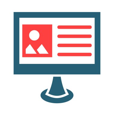 Kişisel ve Ticari Kullanım İçin Blog Glyph İki Renk Simgesi