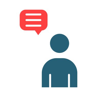 Kişisel ve Ticari Kullanım İçin Konuşma Sembolü İki Renk Simgesi