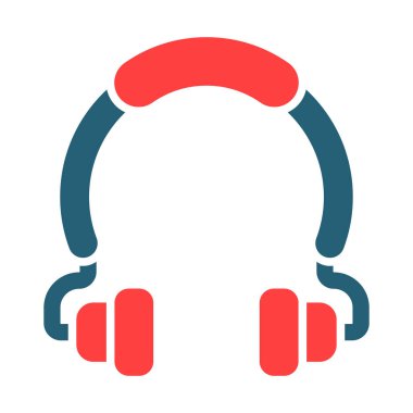 Kişisel ve ticari kullanım için kulaklık sembolü iki renk simgesi