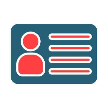 Kişisel ve ticari kullanım için kimlik kartı sembolü iki renk simgesi