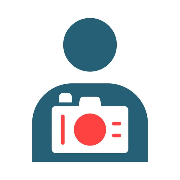 Camera Man Glyph Twee Kleur Pictogram Voor Persoonlijk Commercieel Gebruik — Stockvector