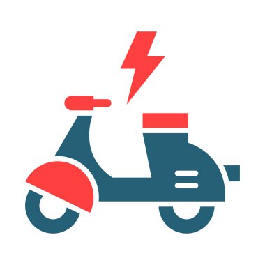 Kişisel ve ticari kullanım için Elektrikli Scooter Glyph İki Renk Simgesi