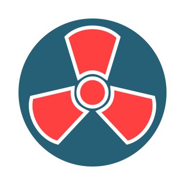 Kişisel ve Ticari Kullanım İçin Radyoaktivite Sembolü 2 Renk Simgesi