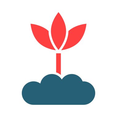 Kişisel ve ticari kullanım için Eco Sprout Glyph İki Renk Simgesi