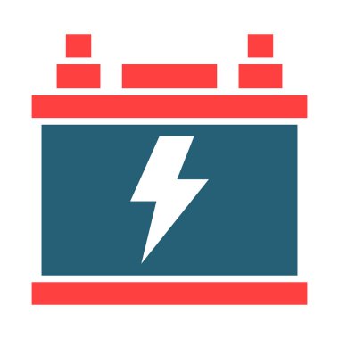 Kişisel ve ticari kullanım için pil sembolü iki renk simgesi