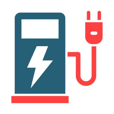 Kişisel ve ticari kullanım için iki renk simgesi elektrik yükle