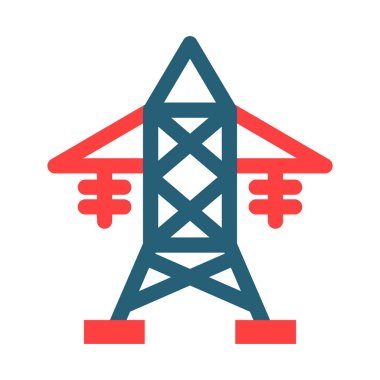 Kişisel ve ticari kullanım için Elektrik Kulesi Sembolü İki Renk Simgesi